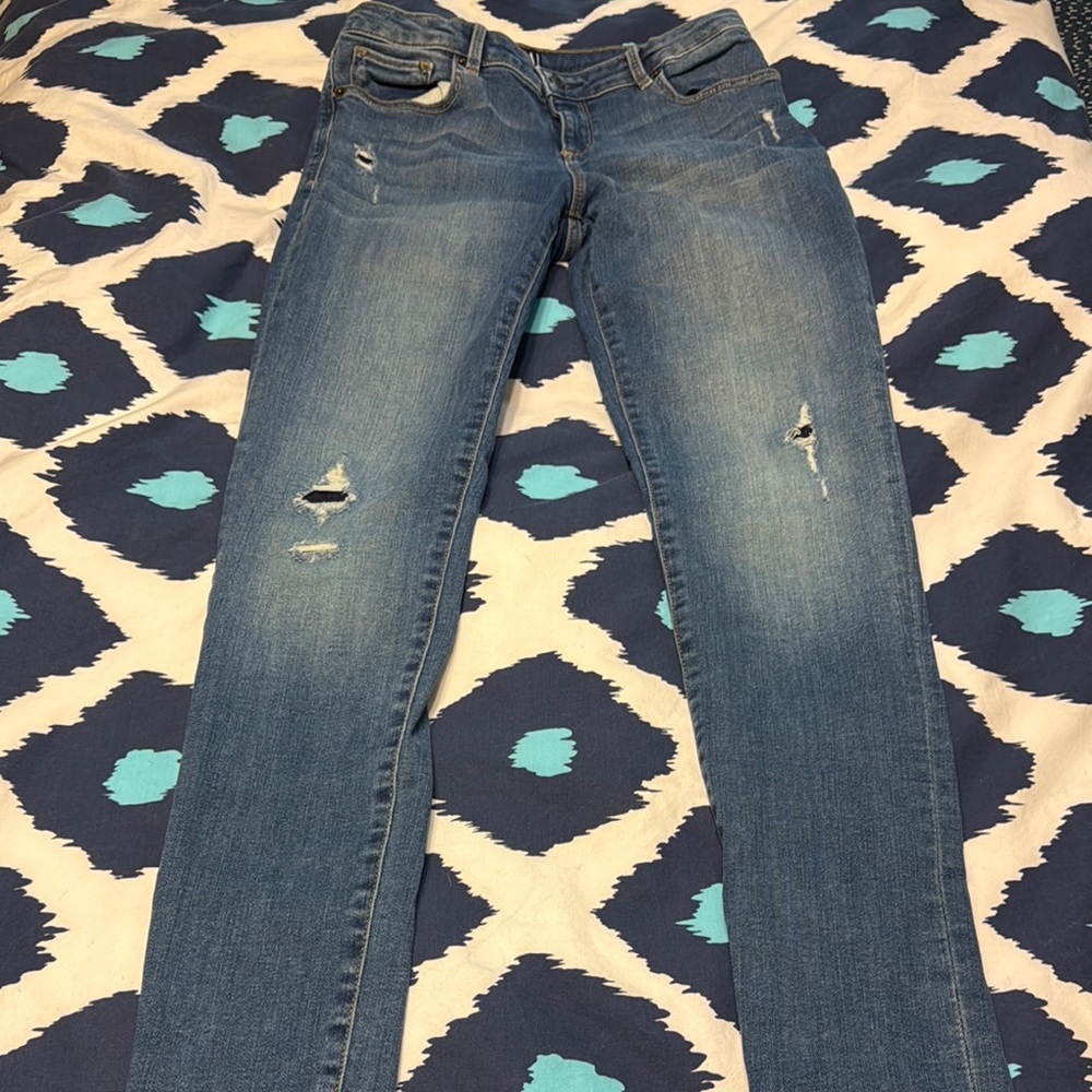 GAP Blue Distressed Skinny Jeans for Girls